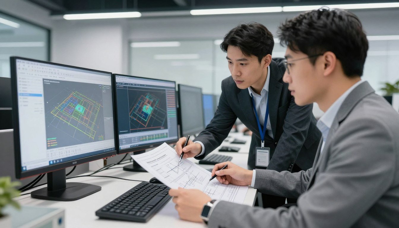 MAIKONG engineering team customizing chicken feed production line design