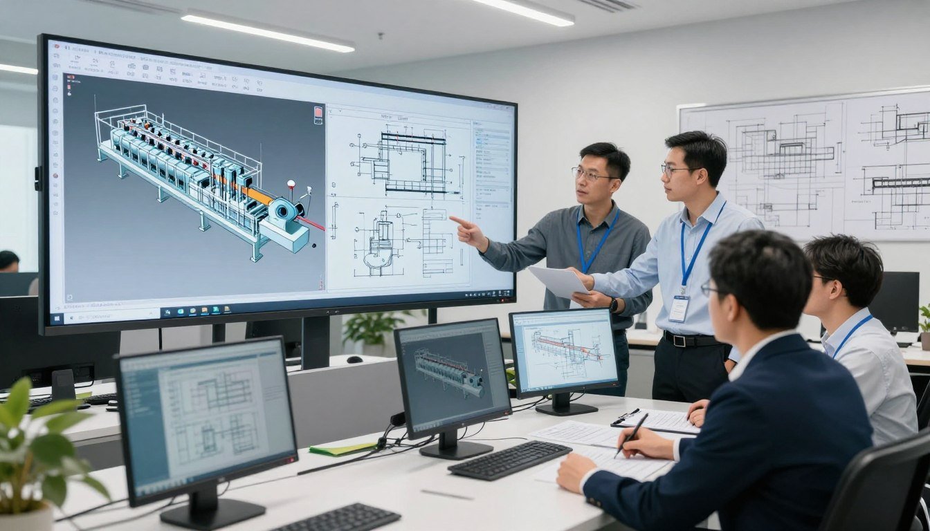 MAIKONG engineering team designing custom animal feed pellet production line