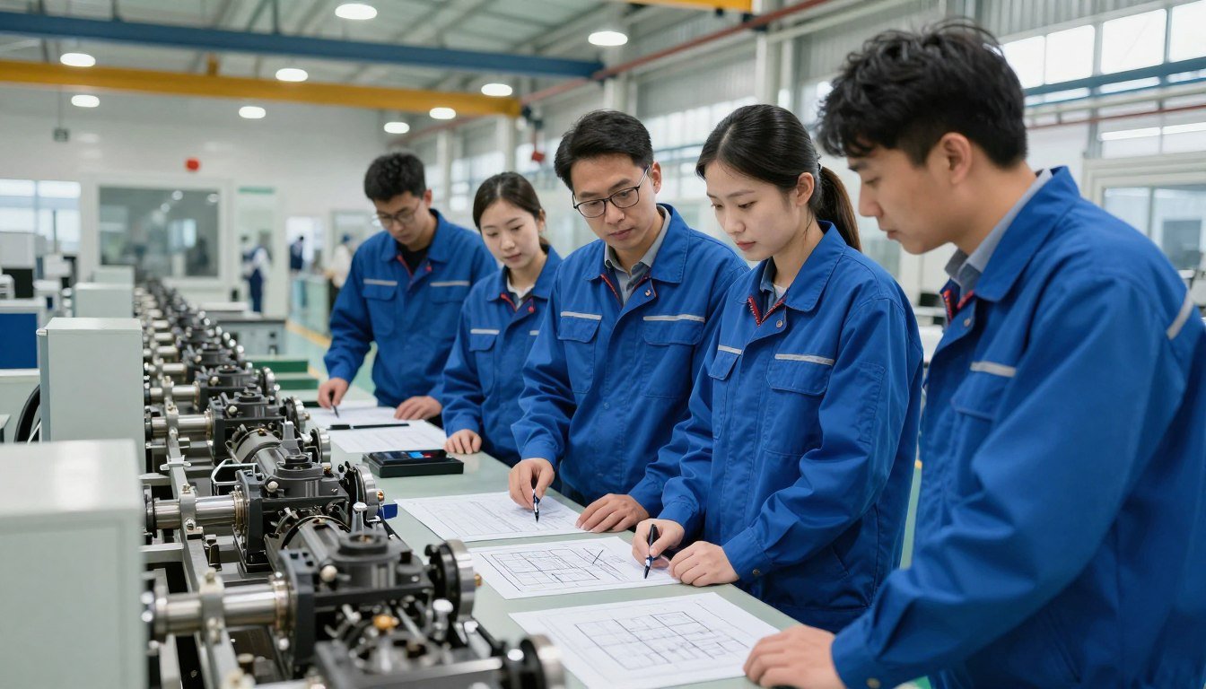MAIKONG engineering team in factory workshop