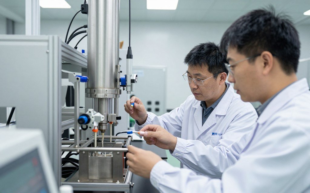 MAIKONG engineers testing new production line equipment