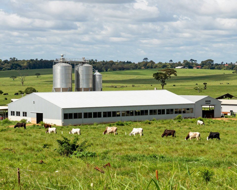 MAIKONG feed pellet machine supplementing pasture-based Brazilian cattle operation