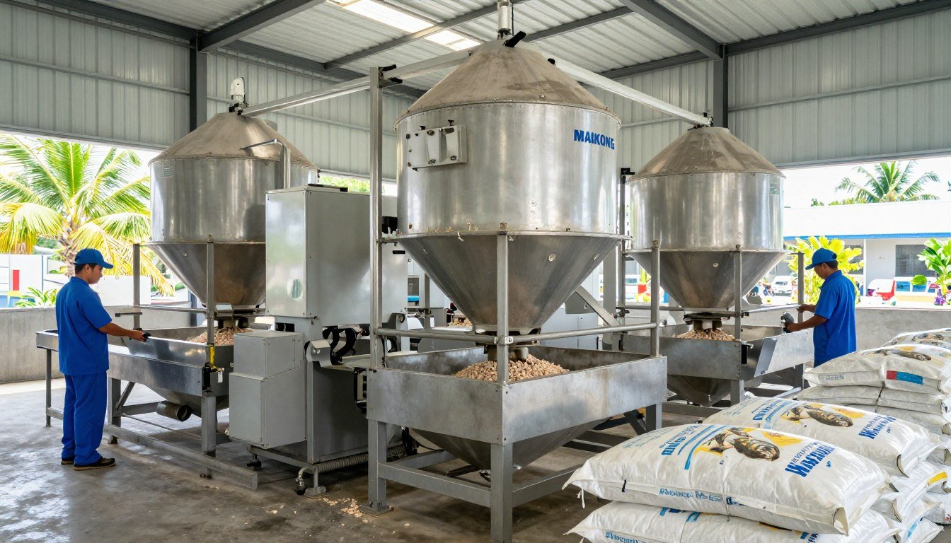 MAIKONG feed production line installation in Philippines tilapia farm