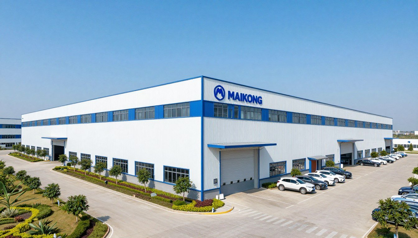 MAIKONG manufacturing facility exterior showing modern factory building and company signage