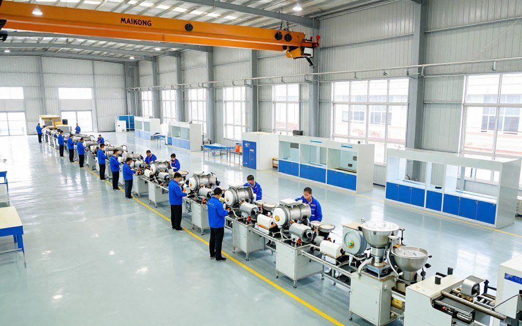 MAIKONG manufacturing facility showing production line assembly MAIKONG manufacturing facility showing production line assembly