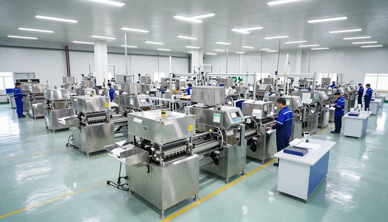 MAIKONG modern feed pellet machine production facility in Shenzhen China showing advanced manufacturing equipment