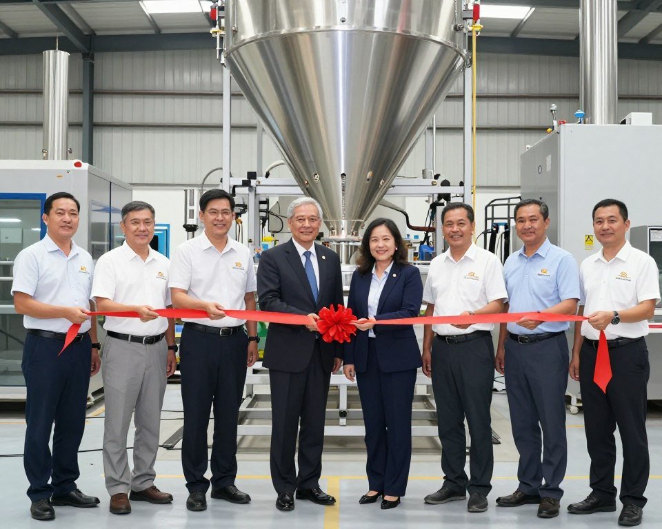 MAIKONG team celebrating successful chicken feed production line installation