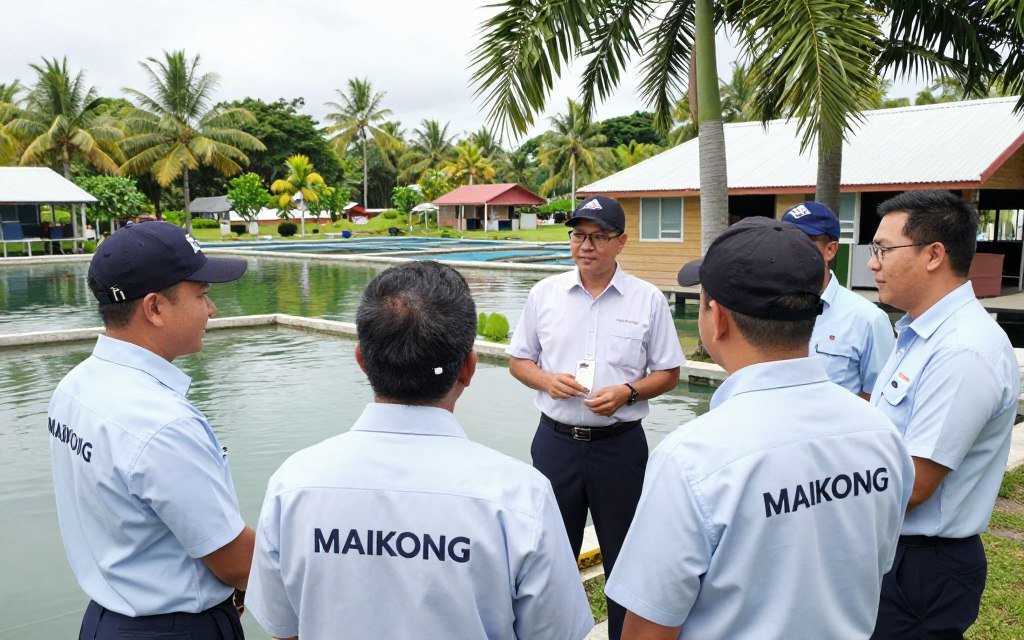 MAIKONG team visiting Philippine fish farm installation site