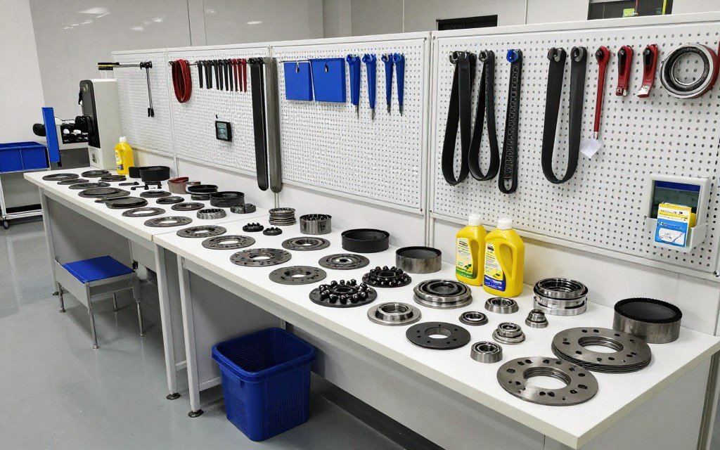 Maintenance toolkit and spare parts for pellet machine