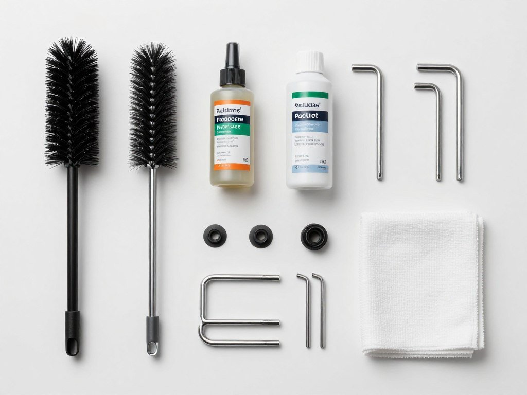 Maintenance tools and cleaning supplies for manual pellet machine