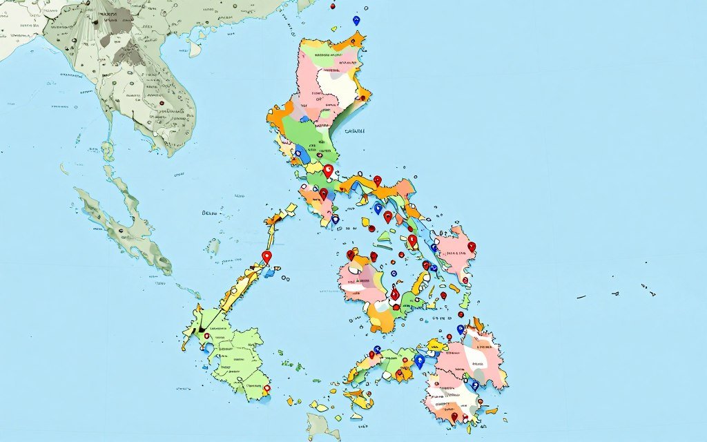 Map of Philippines with dealer territories