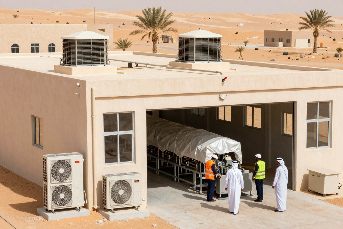 Middle Eastern aqua feed facility with MAIKONG equipment adapted for desert climate conditions