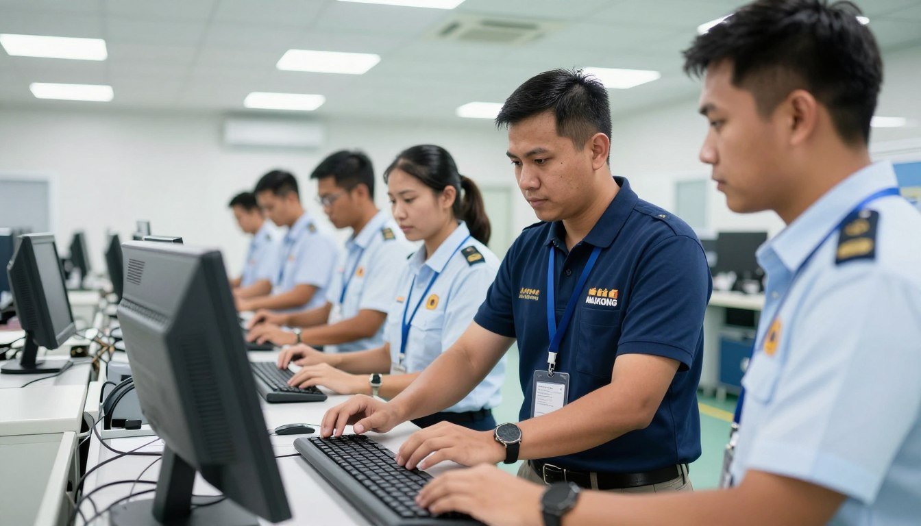 Operator training session for cattle feed production
