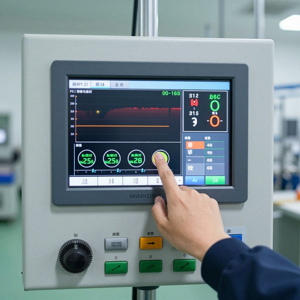 PLC control system touchscreen interface