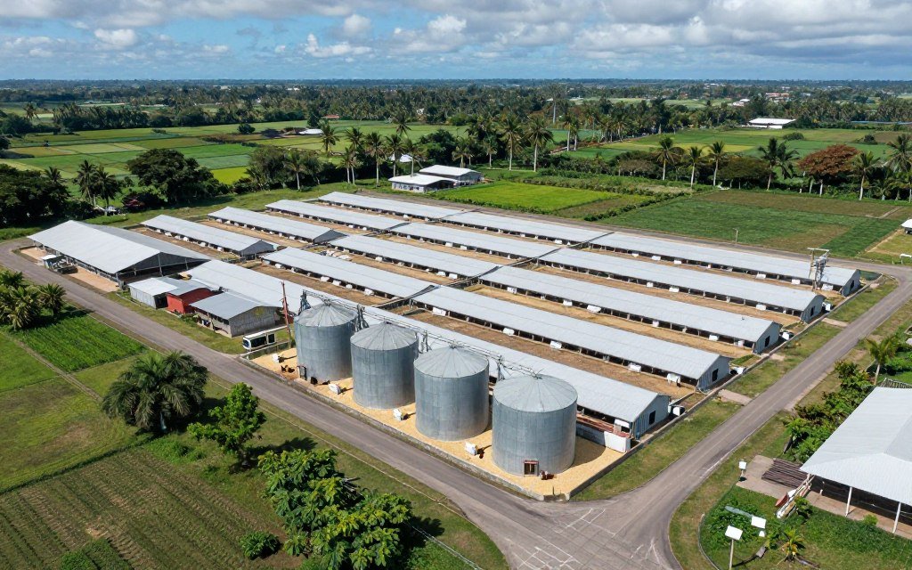 Philippine poultry farm aerial view
