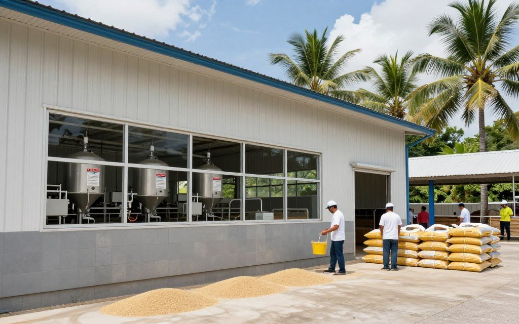 Philippine poultry farm using MAIKONG feed production line