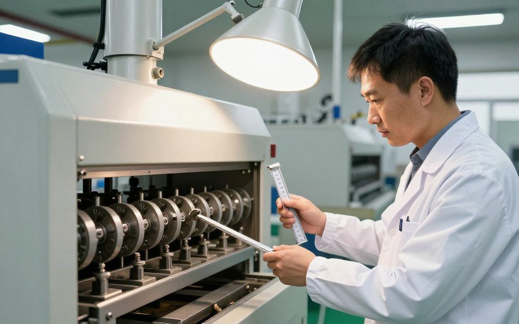 Quality control inspection of cattle feed equipment