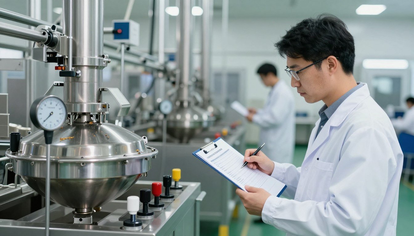 Quality inspection of feed production equipment