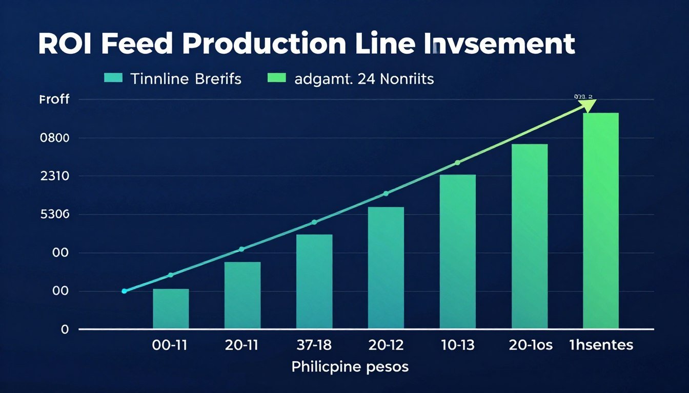 ROI timeline chart showing feed production line payback period