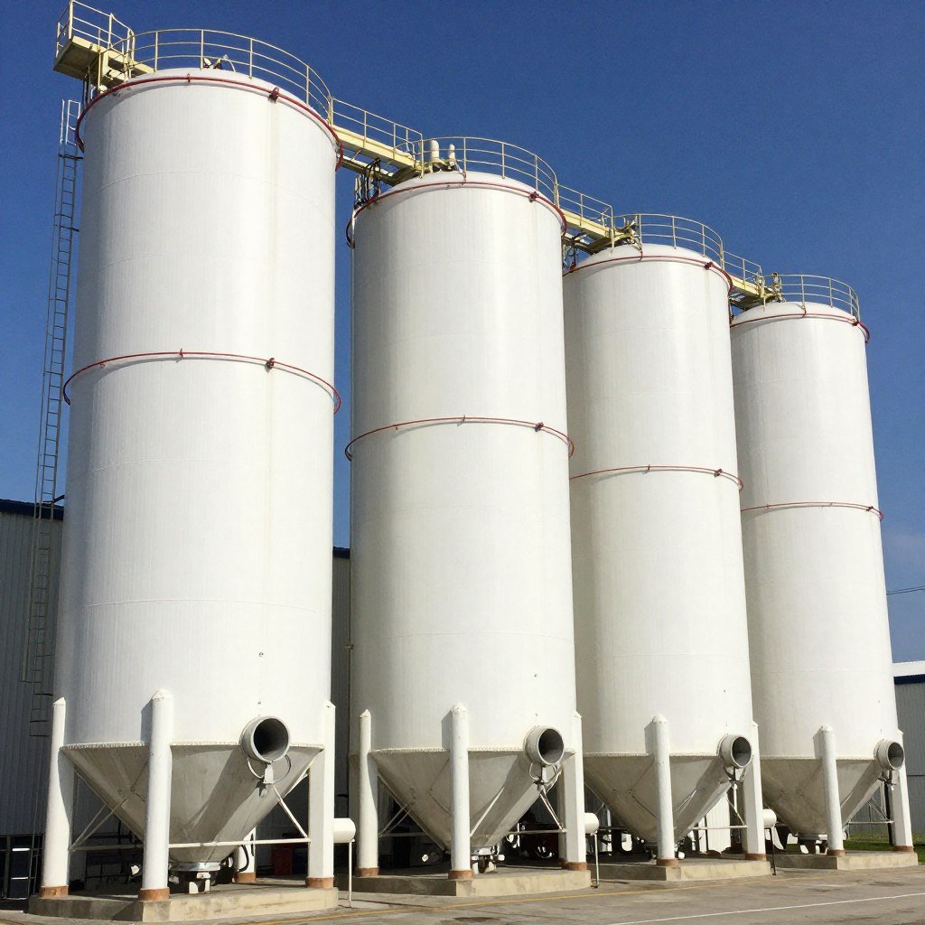 Raw material storage silos