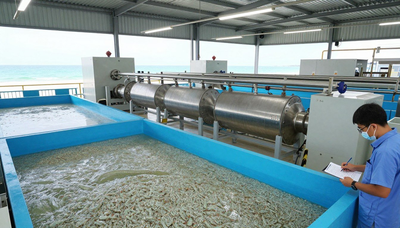 Shrimp feed production facility in Indonesia