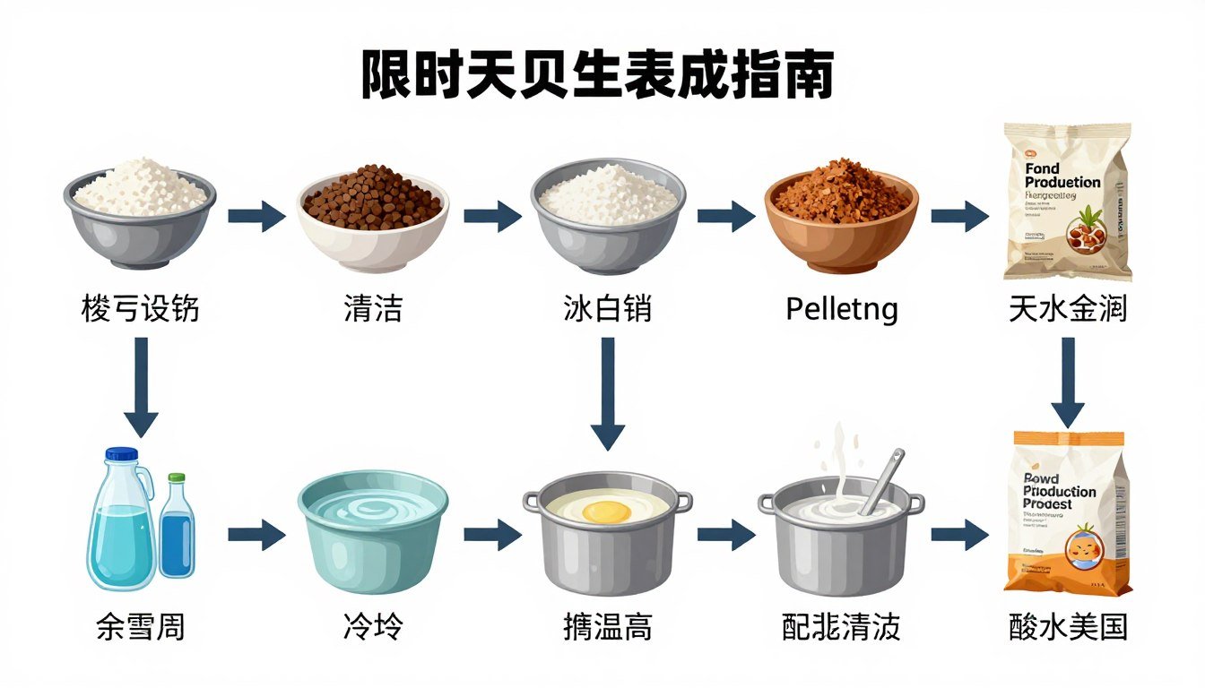 Step-by-step poultry feed production process diagram