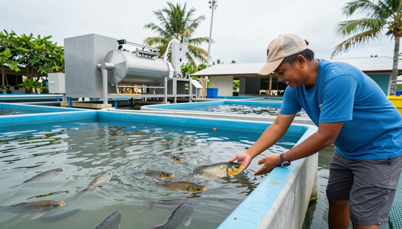 Successful Philippine fish farm using MAIKONG feed pellet production equipment