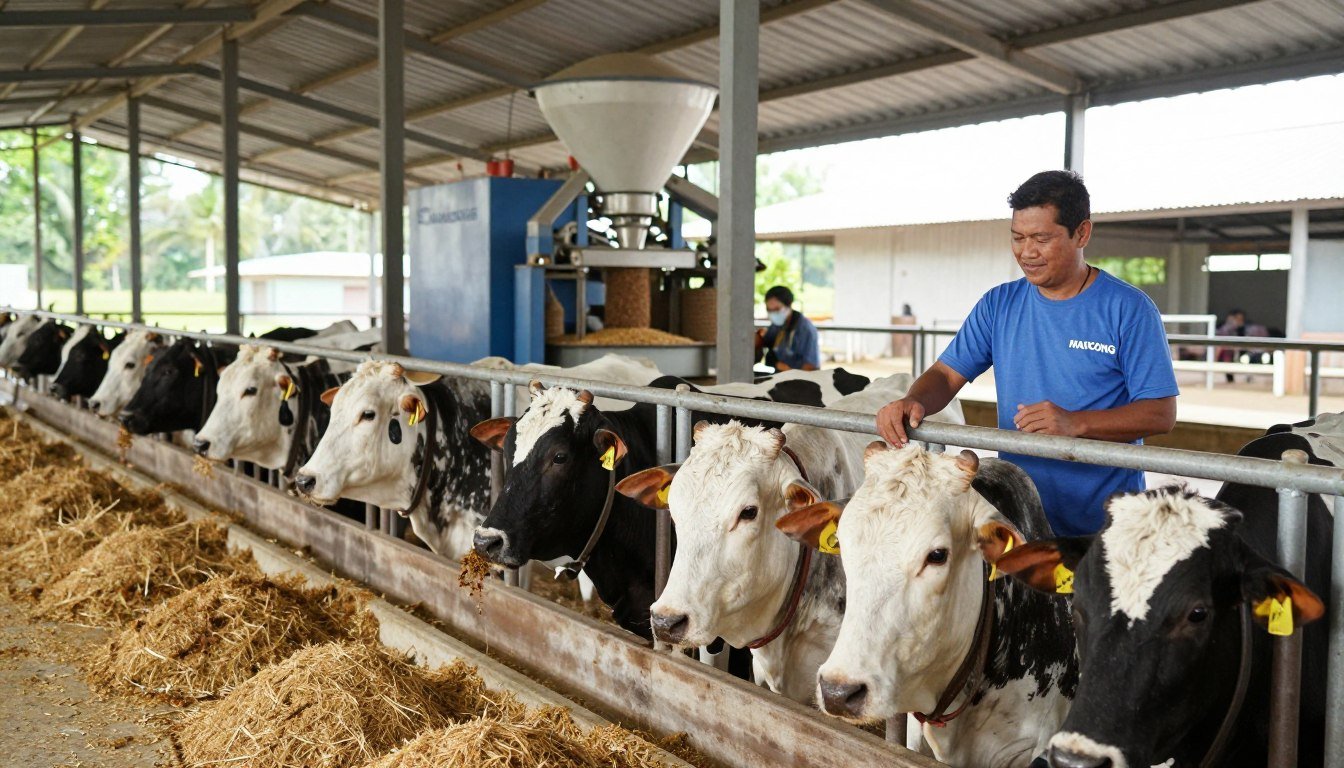 Successful cattle farm using MAIKONG feed pellet solutions