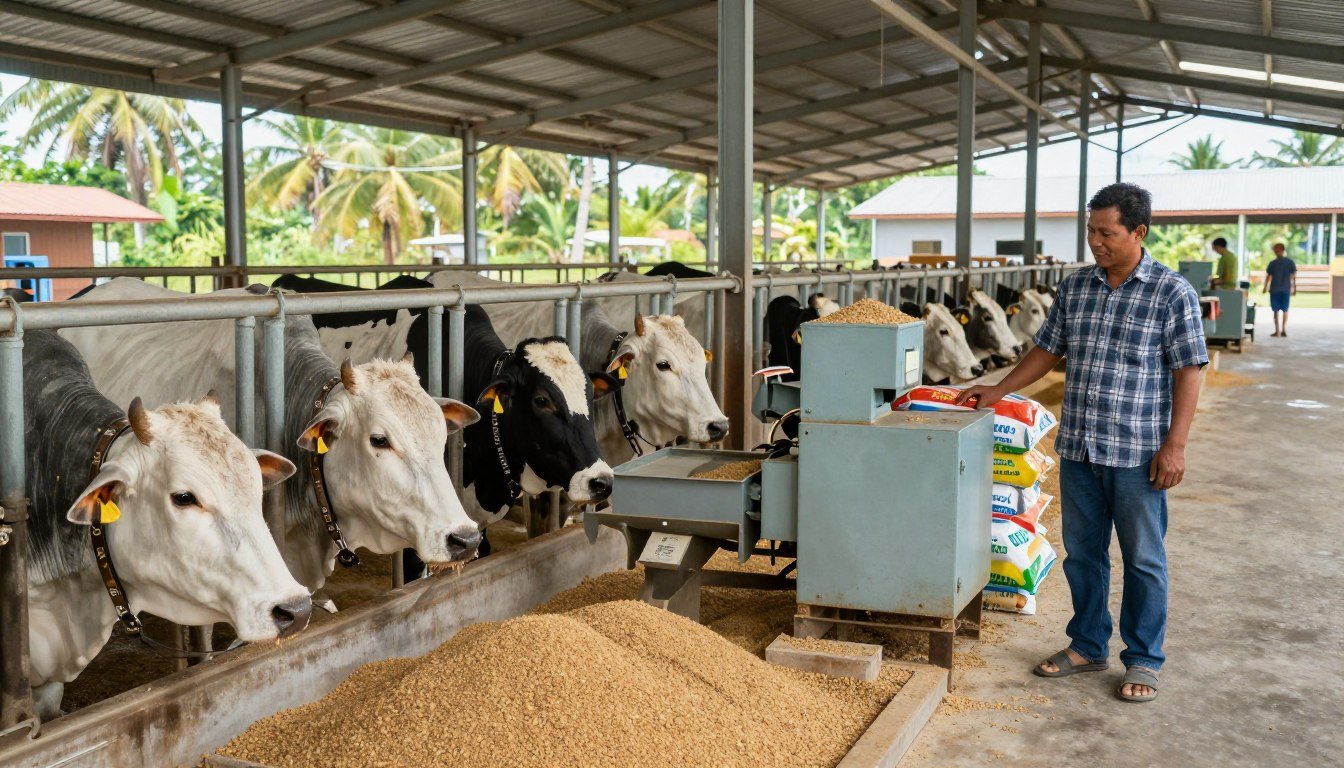 Successful cattle farm with MAIKONG feed pellet production line