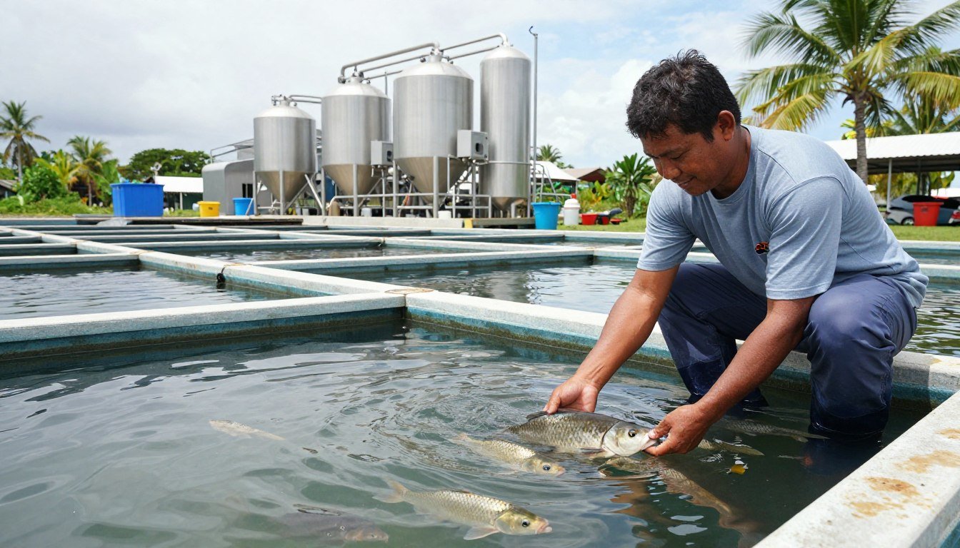 Successful fish farm operation