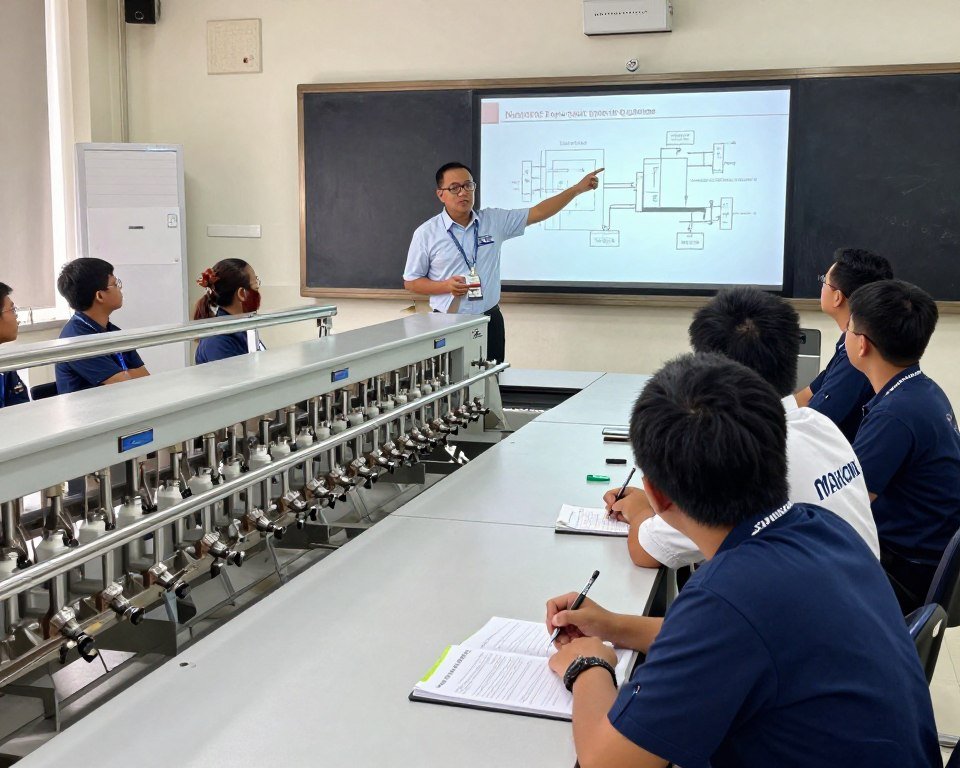 Technical training session for feed production operators