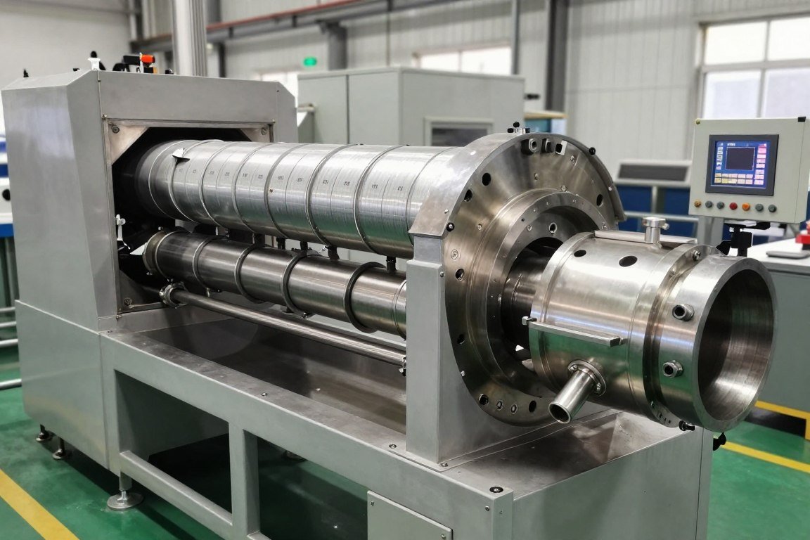 Twin-screw extruder for floating fish feed pellet production