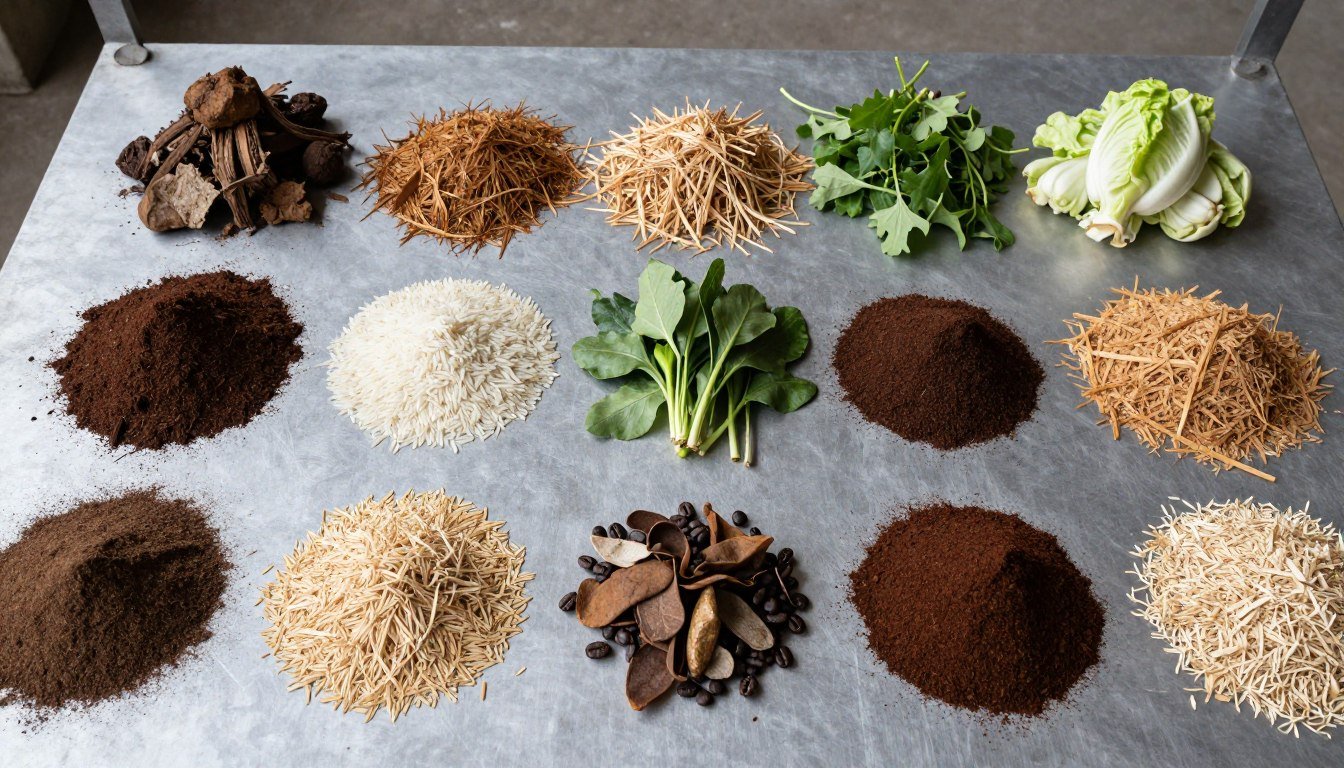 Various organic materials suitable for pellet production