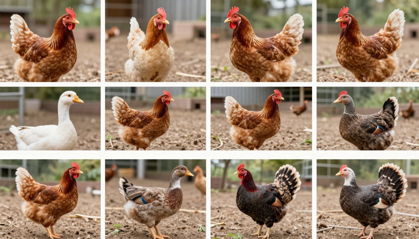 Various poultry types that can benefit from custom feed