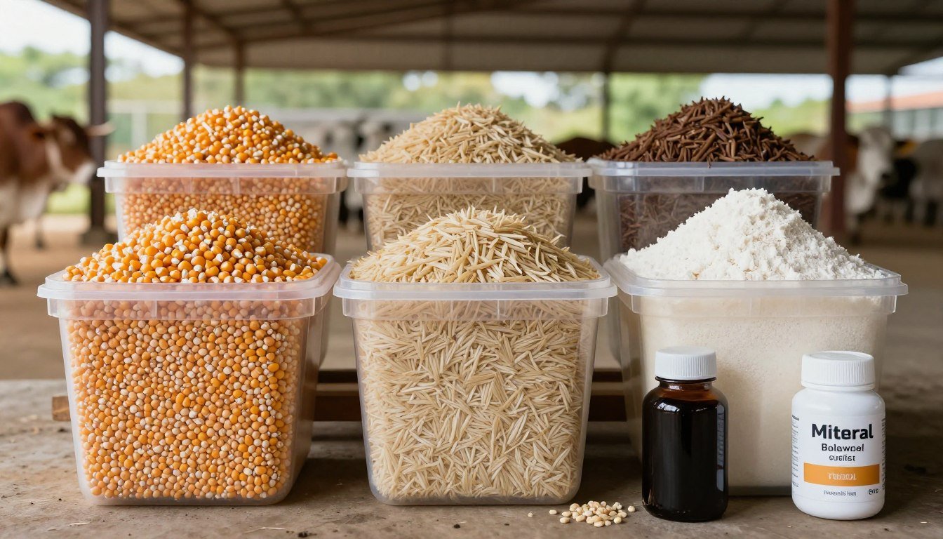 Various raw materials for cattle feed production in Philippines