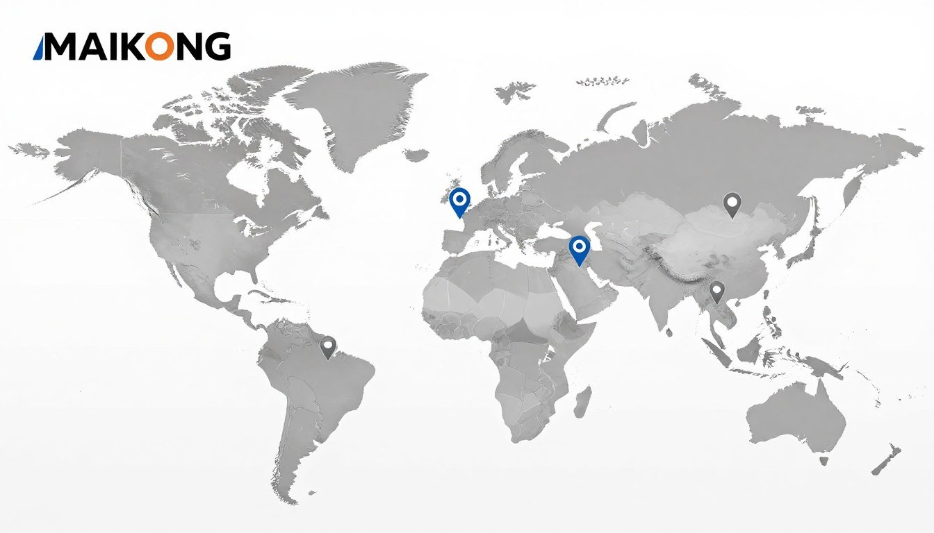 World map showing MAIKONG installation locations