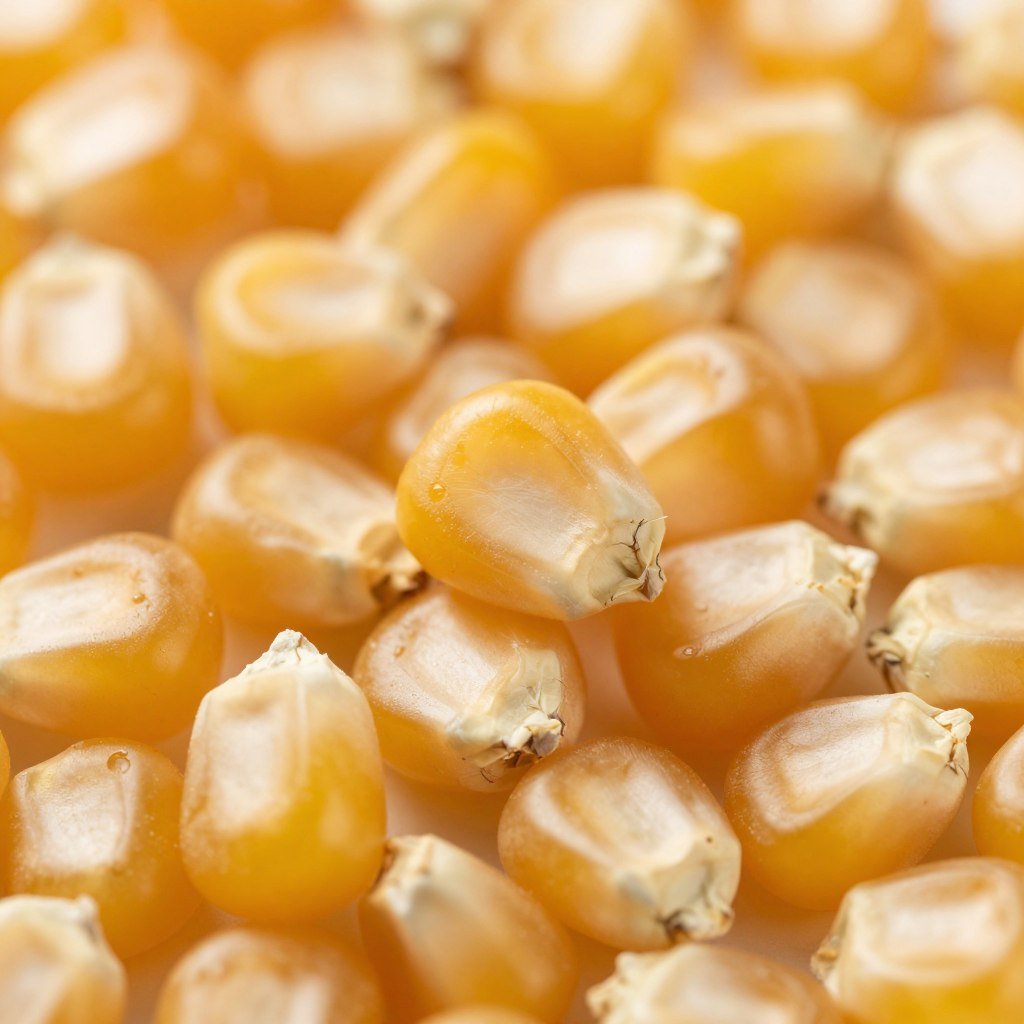 Yellow corn kernels close-up for chicken feed Yellow corn kernels close-up for chicken feed