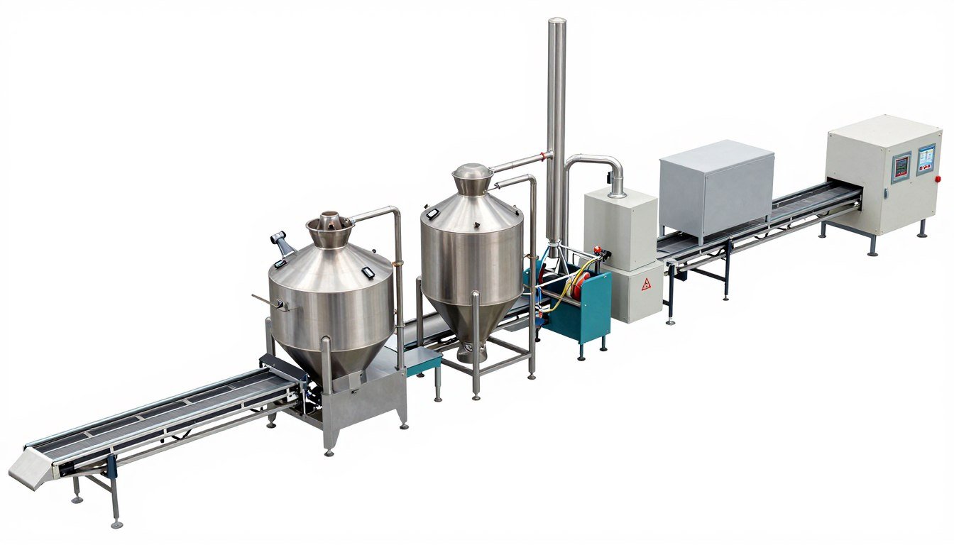 animal feed production line complete system layout diagram showing all major equipment components