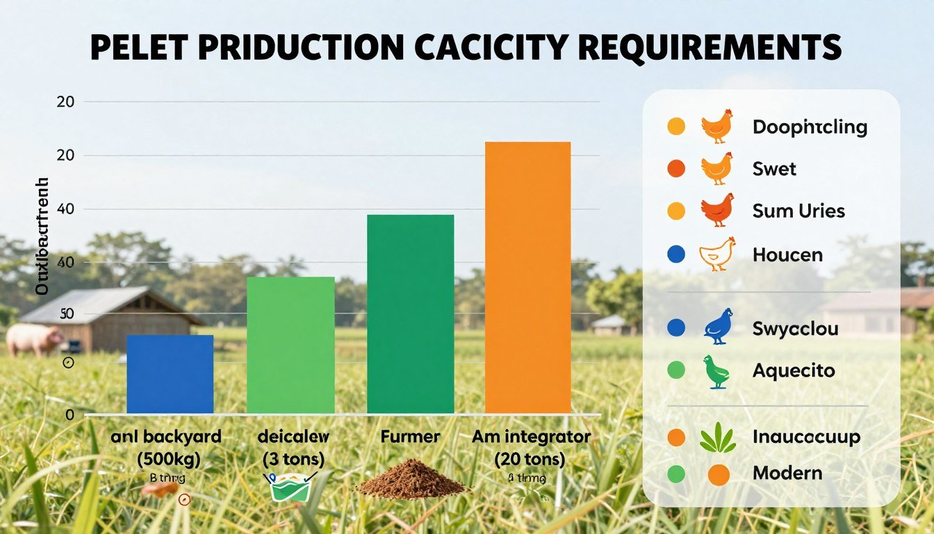 Capacity planning chart showing feed production requirements for different Philippine farm sizes Capacity planning chart showing feed production requirements for different Philippine farm sizes