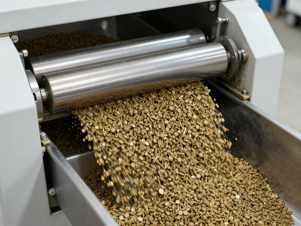 Crumbler machine for starter feed production
