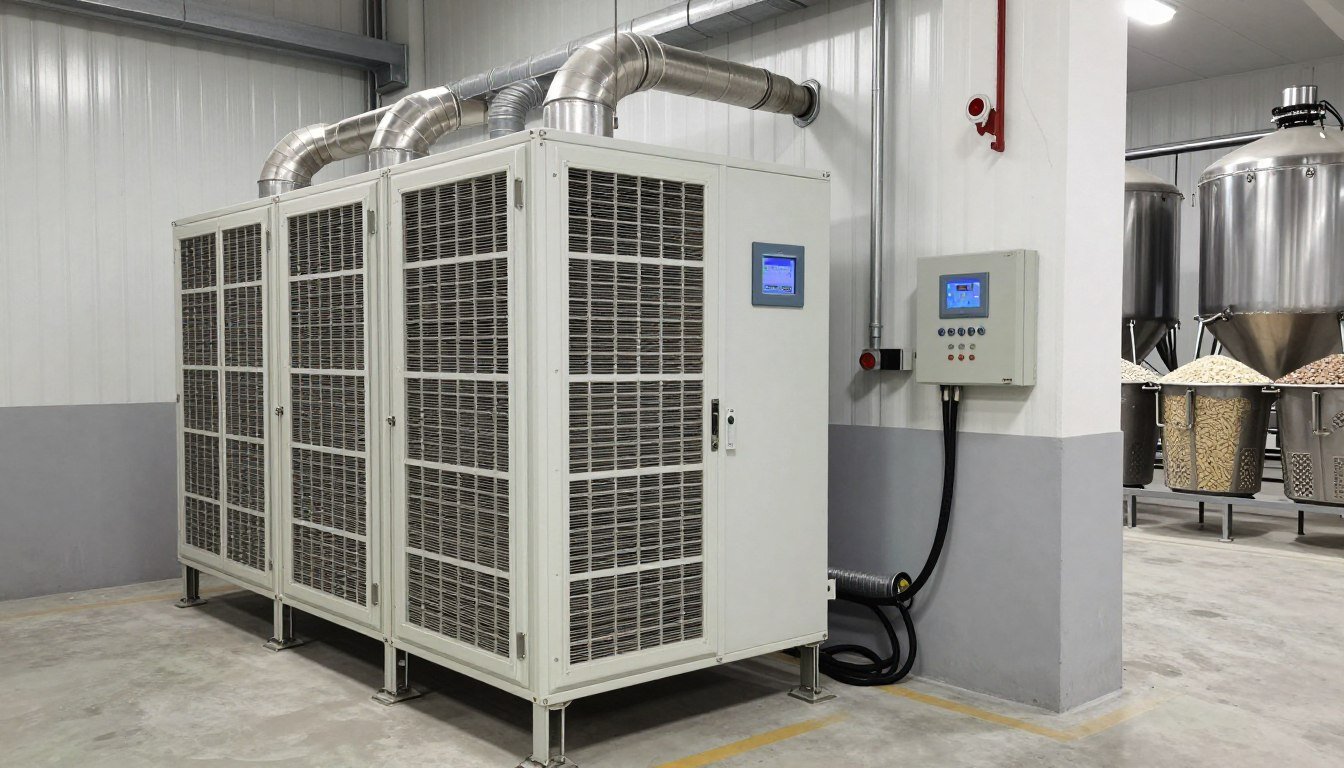 Dehumidification system for raw material storage Dehumidification system for raw material storage