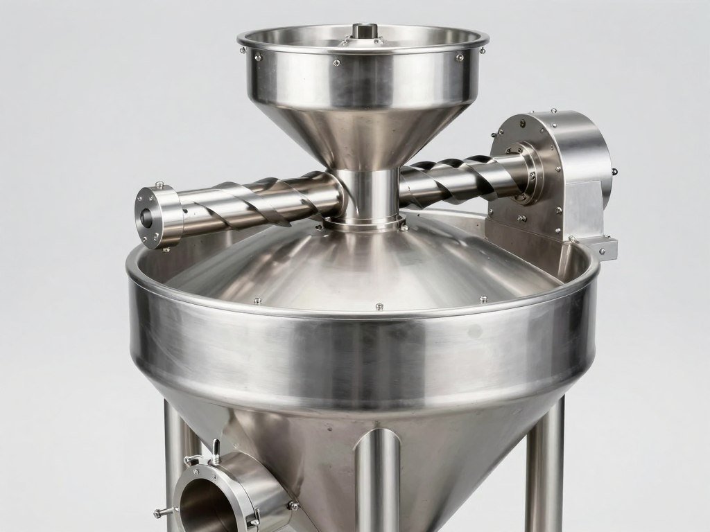 Industrial ribbon mixer for animal feed production line showing dual-shaft mixing mechanism Industrial ribbon mixer for animal feed production line showing dual-shaft mixing mechanism