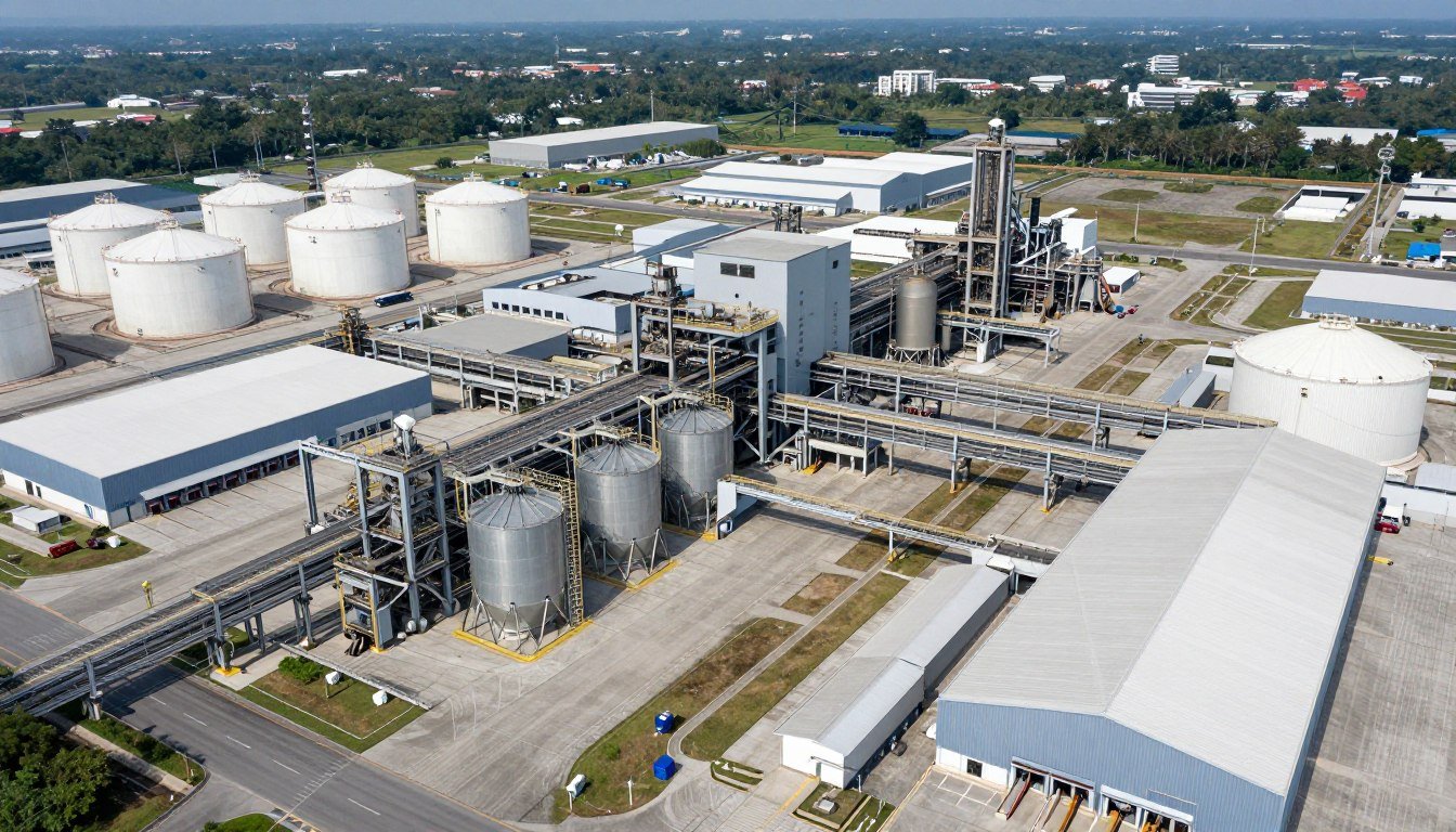 Large scale industrial feed mill complex Large scale industrial feed mill complex