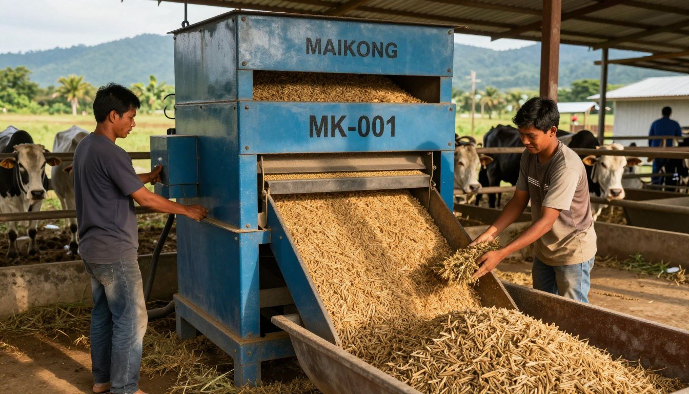 MAIKONG 800kg per hour cattle feed pellet mill at Mindanao ranch MAIKONG 800kg per hour cattle feed pellet mill at Mindanao ranch