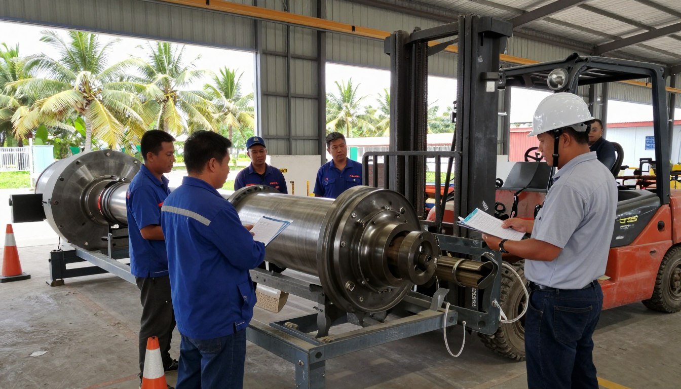 MAIKONG feed pellet production line being installed in Philippine facility with engineer supervision MAIKONG feed pellet production line being installed in Philippine facility with engineer supervision