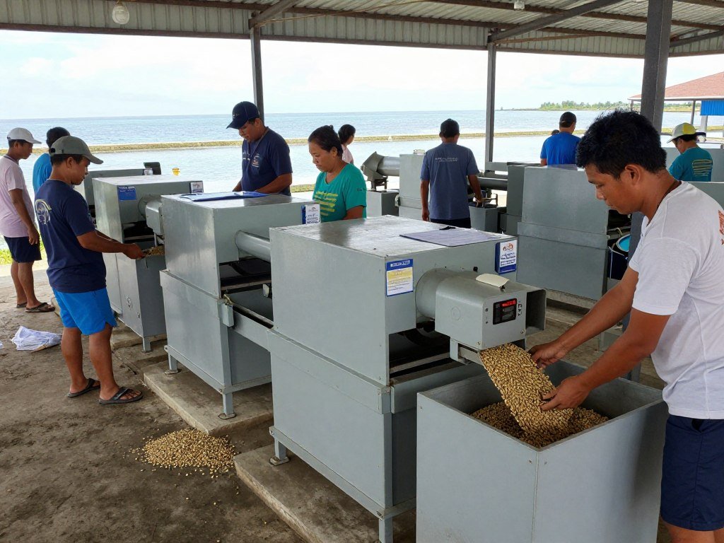 MAIKONG fish feed pellet production line at Cebu aquaculture cooperative facility MAIKONG fish feed pellet production line at Cebu aquaculture cooperative facility