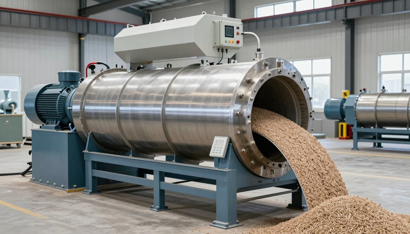 Ring die pellet mill with steam conditioner Ring die pellet mill with steam conditioner